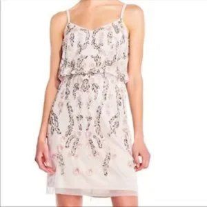 ADRIANNA PAPELL FLORAL SEQUIN DRESS SIZE 4